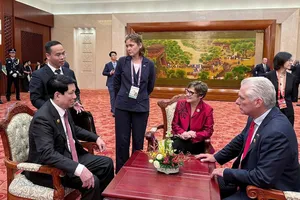 Chủ tịch nước Lương Cường gặp lãnh đạo các nước tại Lễ kỷ niệm Chiến thắng phát-xít