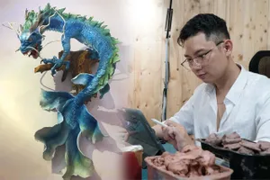 9X dùng đất, đá, cây khô… để 'kể chuyện' sinh vật trong truyền thuyết 