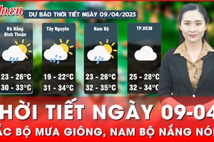 Dự báo thời tiết ngày 09-04: Bắc Bộ mưa rào, Nam Bộ nắng nóng