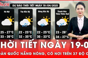 Dự báo thời tiết ngày 19-04: Toàn quốc nắng nóng, có nơi trên 37 độ C