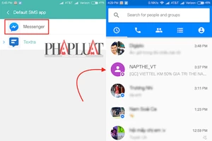 Facebook Messenger cho phép gửi tin nhắn SMS trên Android