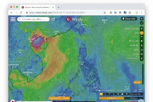 Cách theo dõi đường đi của siêu bão Mangkhut
