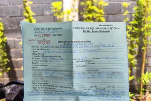 Biên bản vi phạm phạt nguội giao thông
