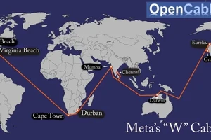 Đường đi dự kiến của tuyến cáp quang biển 10 tỉ USD của Meta