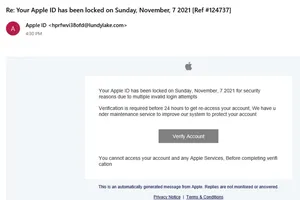 Nếu bạn nhận được tin nhắn này từ Apple hoặc Google, đó là một cuộc tấn công lừa đảo