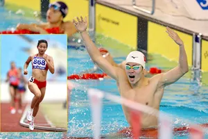 Kình ngư Trần Hưng Nguyên, Nguyễn Thị Oanh cùng nhau phá kỷ lục SEA Games