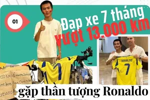 Fan Trung Quốc đạp xe 13000 km gặp thần tượng Ronaldo