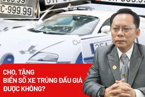 Cho, tặng biển số xe trúng đấu giá được không?