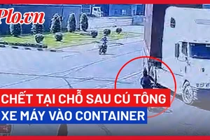 Video: Nam thanh niên chết tại chỗ sau khi tông xe máy vào container
