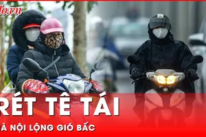Hà Nội rét tê tái, không khí lạnh tăng cường bao phủ toàn miền Bắc
