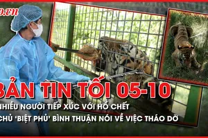 Bản tin tối ngày 5-10: Cập nhật kết quả xét nghiệm nhiều người tiếp xúc với hổ, sư tử chết ở Long An; Tháo dỡ ‘biệt phủ’ xây dựng trái phép