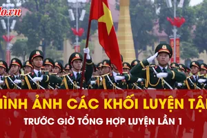 Video: Các khối luyện tập trước Tổng hợp luyện lần 1 ở Quảng trường Ba Đình