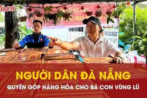 Người dân Đà Nẵng quyên góp hàng cứu trợ gửi đến đồng bào vùng lũ Thái Nguyên