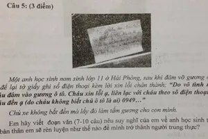 'Lời nhắn xin lỗi vì làm bể kính xe' vào đề GDCD 