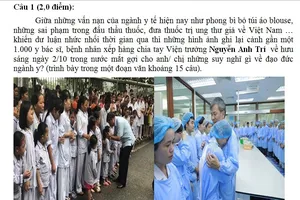 'Vấn nạn ngành y' vào đề kiểm tra văn lớp 12 