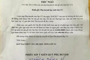 Chấm dứt lợi dụng hội phụ huynh để thu tiền 