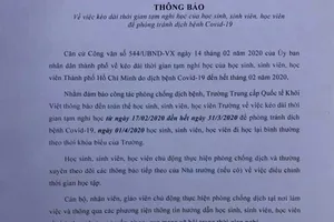 Cho HS nghỉ học hết tháng 3 để tránh dịch, nhà trường nói gì?