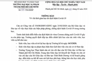Thông báo mới nhất của Trường ĐH sư phạm TP.HCM
