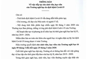 Đã có 17 trường ĐH, Học viện cho sinh viên nghỉ hết tháng 3