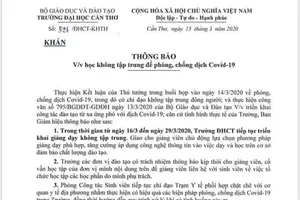 Trường ĐH bất ngờ hủy lịch học sau một ngày thông báo đến SV