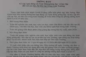 ĐH Tài chính – Marketing cho sinh viên nghỉ học đến ngày 5-12