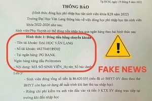 Giả mạo thông báo trường đại học lừa tân sinh viên đóng hơn 86 triệu đồng học phí