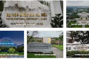 Top 5 ĐH/trường ĐH ở vị trí cao nhất trong bàng xếp hạng