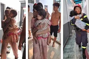 Cảnh sát cứu 6 người thoát khỏi đám cháy khách sạn ở Thủ Đức