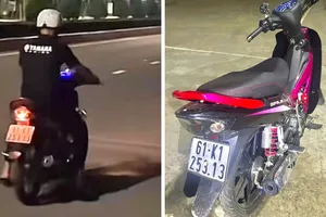 Tịch thu xe máy của thanh niên đăng video chạy xe bốc đầu lên TikTok