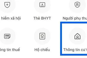 Bộ Công an hướng dẫn truy cập về ‘thông tin cư trú’ trên ứng dụng VneID 