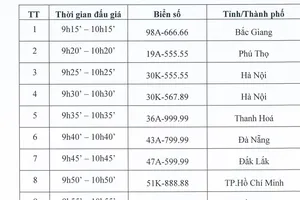 Nhiều biển ‘ngũ quý' tại phiên đấu giá biển số ô tô đầu tiên
