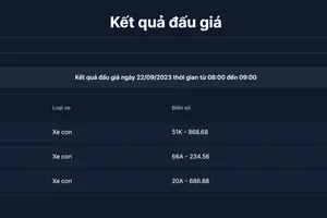 1 biển số ô tô đẹp ở TP.HCM được mua với giá gần 5 tỉ đồng