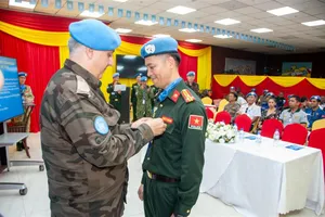 3 sĩ quan công an nhận Huy chương Gìn giữ hòa bình Liên Hợp Quốc