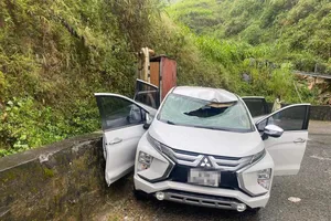 Đá từ trên núi rơi trúng ô tô khiến tài xế tử vong