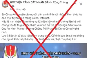 Giả Facebook Học viện Cảnh sát nhân dân để lừa đảo