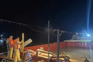 Liên tiếp bắt giữ 5 tàu khai thác cát trái phép ở ven biển tỉnh Nam Định