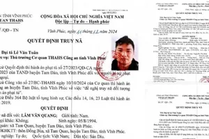 Công an tỉnh Vĩnh Phúc truy nã 4 người trốn thi hành án