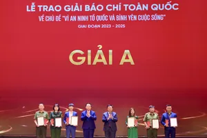 Trao Giải báo chí toàn quốc ‘Vì an ninh Tổ quốc và bình yên cuộc sống’
