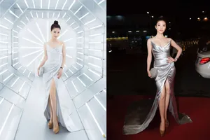 Diễm My 9x ấn tượng với đầm dài cúp ngực 