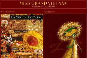 Hé lộ bản phác thảo quốc phục của Á hậu Ngọc Thảo 