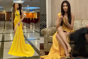 Ngọc Thảo mặc trang phục lộng lẫy bước vào vòng phỏng vấn 