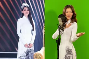 Kiều Loan diện áo dài nền nã khiến Noo Phước Thịnh hết lời khen ngợi