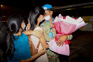 Chùm ảnh: Ngày trở về đặc biệt của chiến sĩ mũ nồi xanh