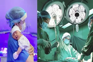 Bình yên ngắm bức ảnh của nữ hộ sinh Bệnh viện ĐH Y Dược 