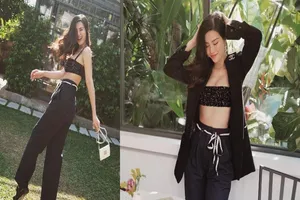 Đông Nhi khoe vòng eo con kiến sau 5 tháng sinh con