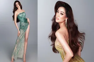 Hoa hậu Khánh Vân nóng bỏng với đầm dạ hội quyến rũ