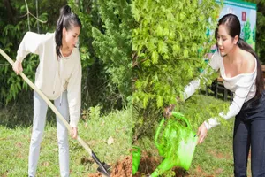 Dàn mỹ nhân Miss Earth Việt Nam trang phục giản đi trồng cây
