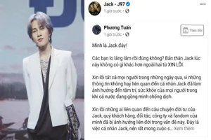 Jack xin lỗi người hâm mộ và mong muốn thực hiện nghĩa vụ làm cha