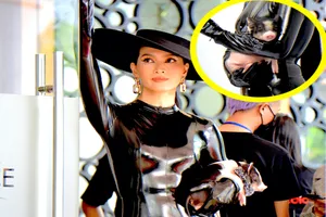 Siêu mẫu Anh Thư chơi lớn dắt heo dễ thương lên thảm đỏ The Face Việt Nam