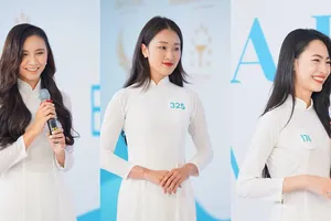 Thí sinh 'Hoa hậu Biển đảo Việt Nam 2022' trong trang phục áo dài 